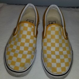 Yellow checkered Vans size 6